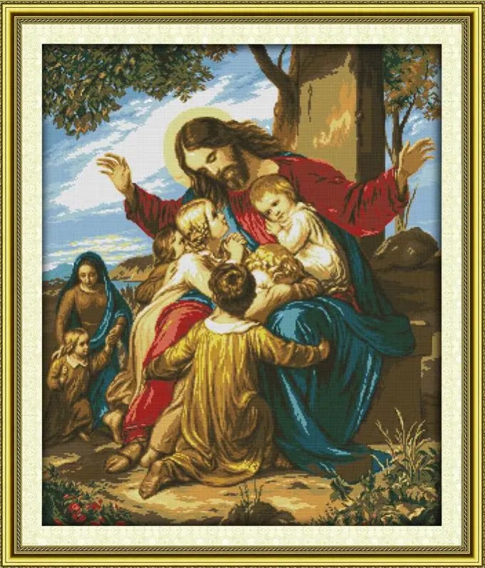 Jesus and children (ไม่พิมพ์/พิมพ์ลาย)