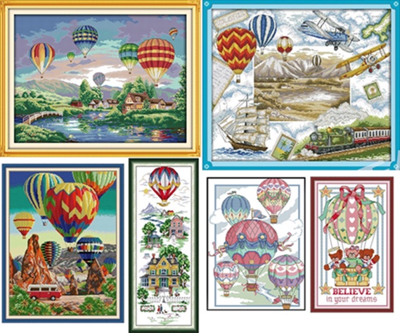 Hot air balloons (ไม่พิมพ์/พิมพ์ลาย)