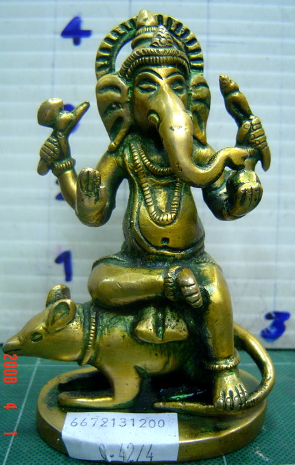 PI005 พระพิฆเนศวร เนื้อทองเหลือง Brass Ganesh