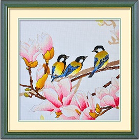 Birds & magnolia (พิมพ์ลาย)