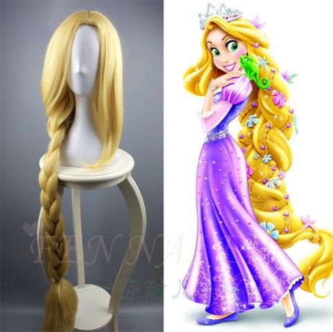  วิกราพันเซล วิกเจ้าหญิงราพันเซล วิกผมสีบลอนด์ผมเปียยาว 97-100cm.วิก RapunzelCosplay wig วิกผมแฟนซี