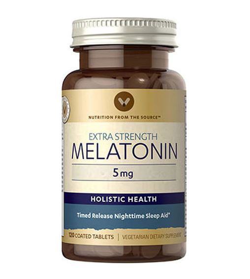 Vitamin World Extra Strength Melatonin 5 mg Time Release Sleep Aid 120 Tablets วิตามินที่ทำให้รู้สึกผ่อนคลาย นอนหลับง่ายขึ้น หลับสบายไม่ตื่นกลางดึก ตื่นมาสมองปลอดโปร่ง 