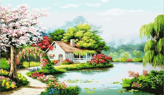 Cottage waterside (พิมพ์ลาย)