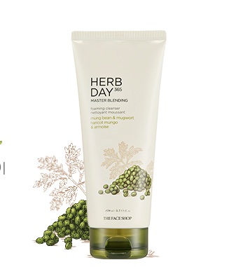 ( Mung Beans ) THE FACE SHOP HERB DAY 365 MASTER BLENDING FACIAL FOAMING CLEANSER