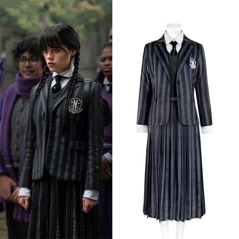 ++พร้อมส่ง++ชุดWednesday Addams family ชุดเว้นท์เดย์ ครอบครัวอาดัมส์ อาดัมส์แฟมิลี่ เวนส์เดย์