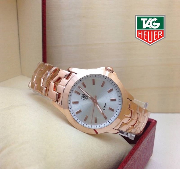 ** พร้อมส่ง ** นาฬิกาข้อมือแฟชั่น แบรนด์ สายเลส สี Rose Gold ( Tag Heuer )