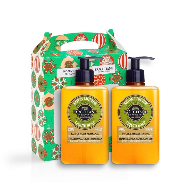 เซ็ตของขวัญ L'Occitane Holiday 2023 Shea Verbena Liquid Soap Duo Set ชุดของขวัญประจำปี 2023 ที่จัดเซ็ตคู่ของสบู่เหลว Shea Verbena Liquid Soap 500ml.2 ขวดใหญ่ สบู่เหลวผสานกลิ่นหอมจากเวอร์บีนา ที่รวมประสิทธิภาพการบำรุงชั้นยอดและความรื่นรมย์เข้าไว้ด้วยก