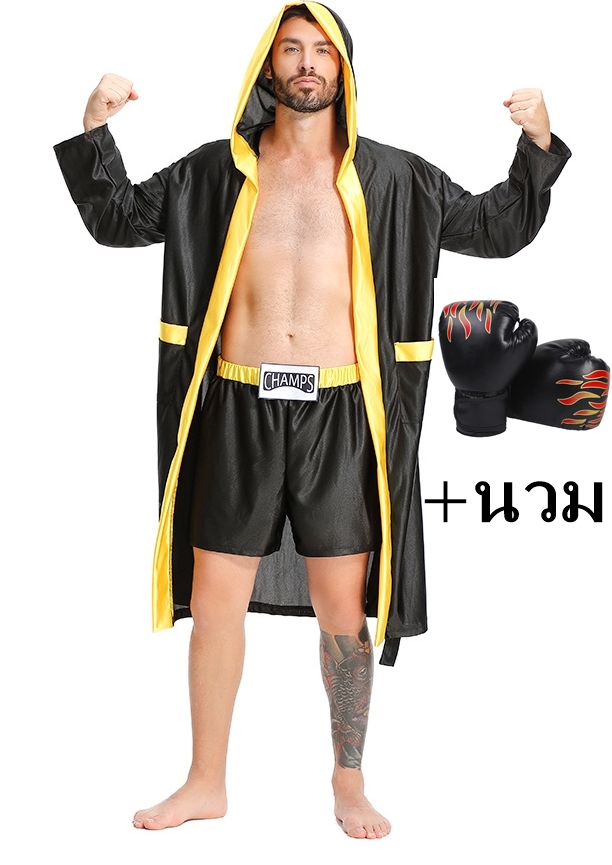 ++พร้อมส่ง++ชุดนักมวย+นวม ชุดแชมป์มวยโลก boxing costume