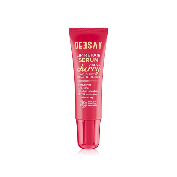 Deesay Lip Repair Serum 8 Ml. ลิปสักปาก ดีเซย์    #03 Glitter Cherry : สีแดงกลิตเตอร์   (หลอดแดง )