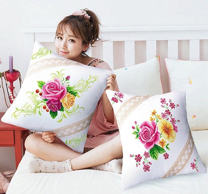 Flower Pillow (คู่)(พิมพ์ลาย)