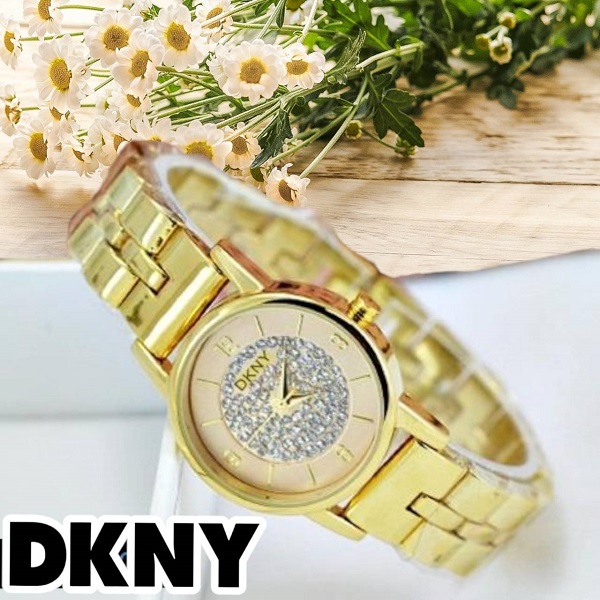 ** พร้อมส่ง ** นาฬิกาข้อมือแฟชั่น แบรนด์ สายเลส สีทอง ( DKNY )