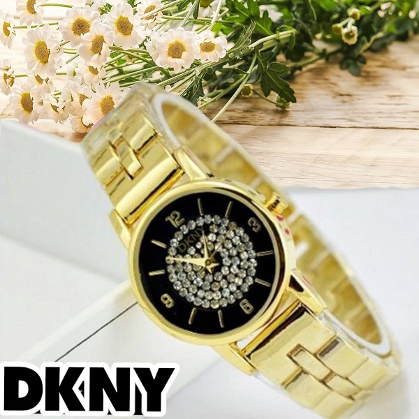 ** พร้อมส่ง ** นาฬิกาข้อมือแฟชั่น แบรนด์ สายเลส สีทอง ( DKNY )