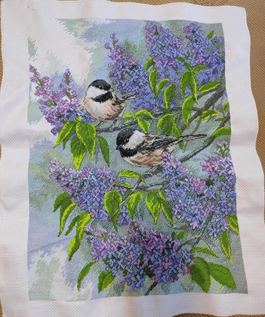 Bird and lilac (พิมพ์ลาย)