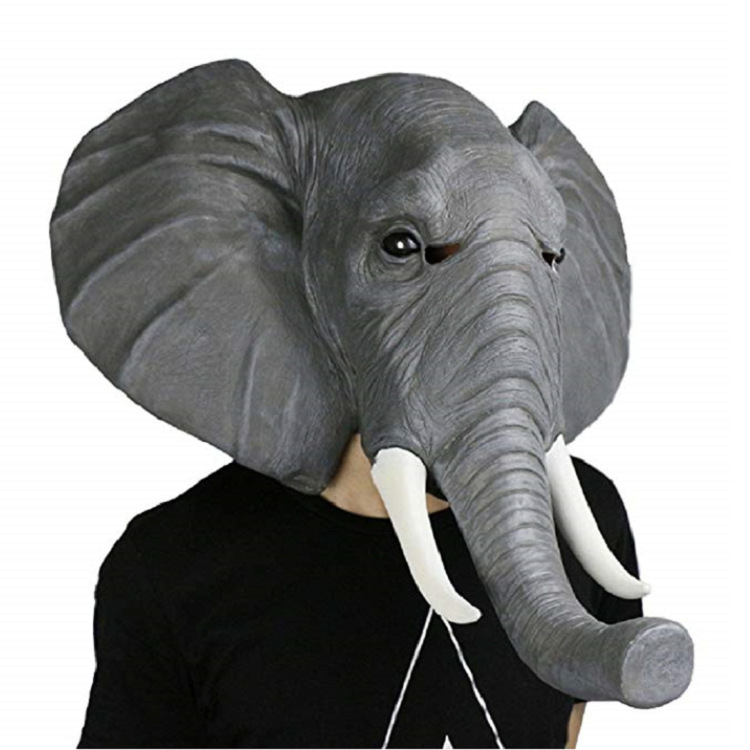 7C375 หน้ากากช้าง หน้ากากหัวช้าง หน้ากากยาง หน้ากากเต็มหัว Elephant Head Rubber Mask Costumes