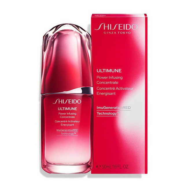 Shiseido Ultimune Power Infusing Concentrate 50 ml. เซรั่ม ULTIMUNE สูตรใหม่ ผสานวิทยาการ The Lifeblood และ ImuGenerationRED Technology ช่วยดูแลปราการผิวให้แข็งแรง พร้อมปกป้องผิวจากมลภาวะที่ต้องเจอในชีวิตประจำวัน** และอุดมด้วยสารสกัด ทรงประสิทธิภาพจากธรรม