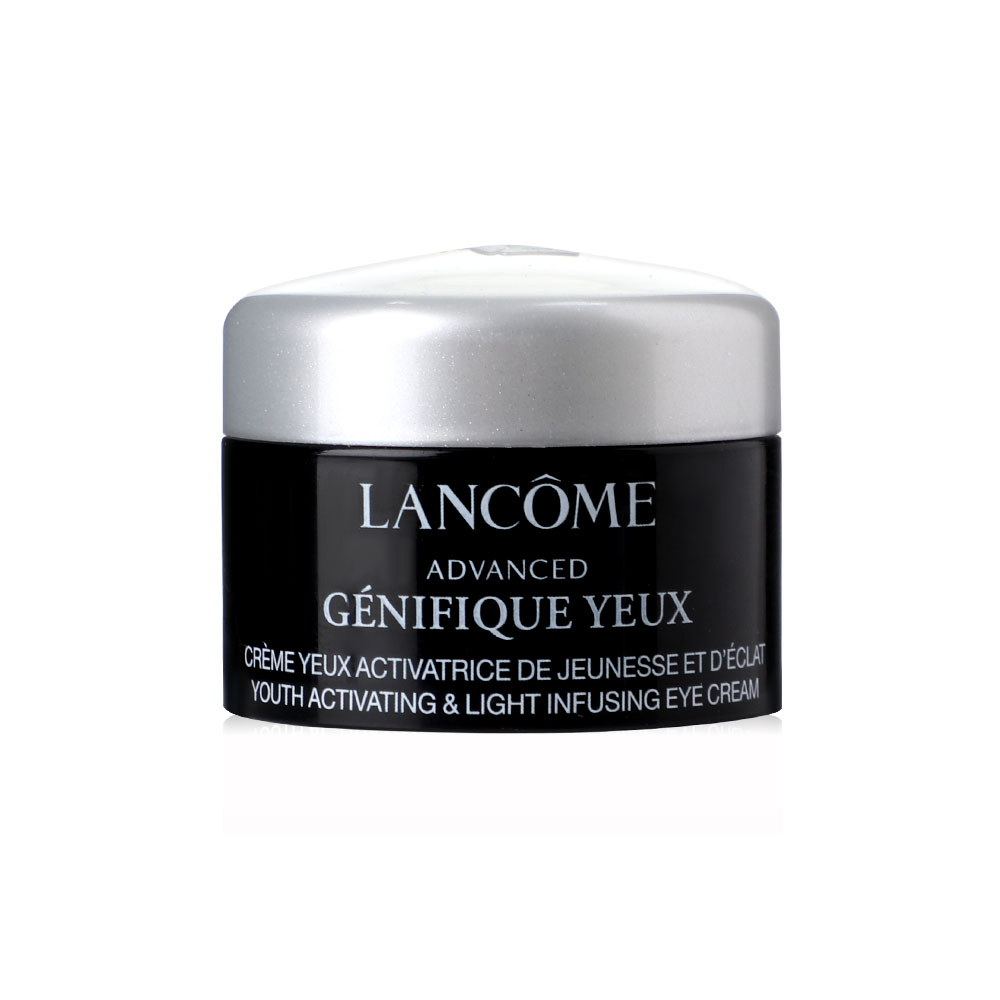 LANCOME Advanced Genifique Yeux Youth Activating & Light Infusing Eye Cream ขนาดทดลอง 5 ml. สูตรปรับปรุงใหม่ เข้มข้นขึ้น เพิ่มความชุ่มชื้นยาวนานถึง 24ชั่วโมง ช่วยลดทั้งริ้วรอย ใต้ตาหมองคล้ำ ไม่สดใส ให้อิ่มเอิบราวกับได้นอนหลับพักผ่อนเต็มอิ่ม 8 ชม.! เลย