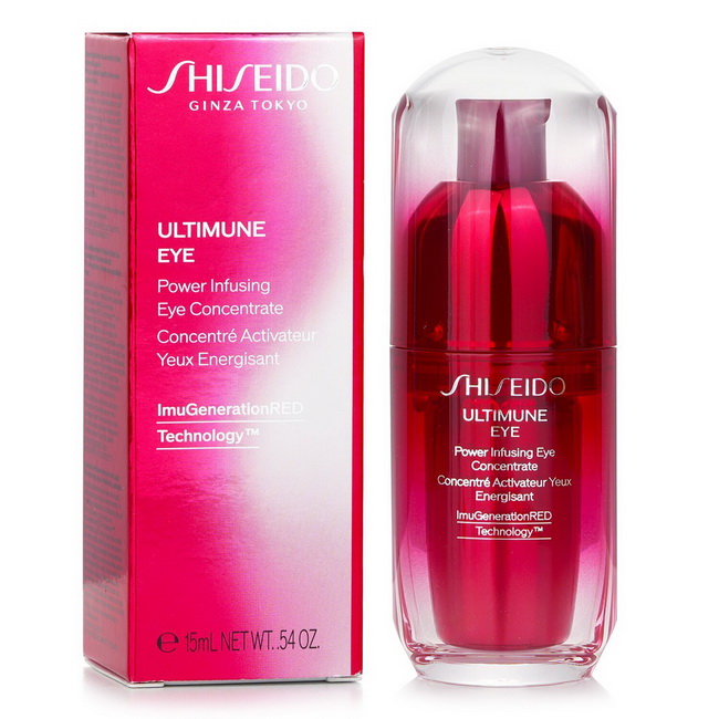 Shiseido Ultimune Eye Power Infusing Eye Concentrate 15 ml. อายเซรั่มสูตรพัฒนาสูตรใหม่ล่าสุด ที่มอบการบำรุงผิวรอบดวงตาอย่างล้ำลึกอีกขั้น* ด้วยเทคโนโลยี The Lifeblood และสารสกัดจาก ImuGenerationRED Technology เข้มข้นขึ้น 10 เท่า** ช่วยปกป้องและฟื้นบำรุงผิว