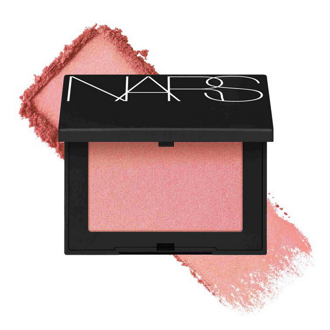 NARS Blush Orgasm 4.8 g. บลัชออนยอดนิยมของนาร์สโฉมใหม่พร้อมสูตรที่ดีกว่าเดิมติดทนนานสูงสุด 16 ชั่วโมง พร้อมมอบความเบาสบาย ไม่หนักผิว เนื้อชิมเมอร์ประกายวิ้งๆ สีส้มพีชอมชมพูประกายทอง สีขายดีอันดับ 1 ของ Nars