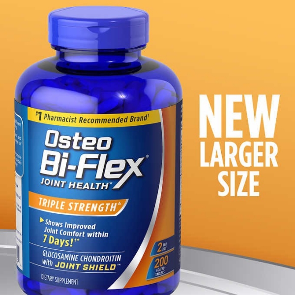 Osteo Bi-Flex Joint Health Triple Strength 200 Tablets วิตามินช่วยลดปวดเข่าเพิ่มน้ำเลี้ยงข้อต่อช่วยป้องกันโรคข้ออักเสบ ลดความเจ็บปวดและความรุนแรงของข้ออักเสบ ข้อเข่าเสื่อม ปกป้องการทำลายคอลลาเจนต่างๆในร่างกายที่มีส่วนผสมที่สุดยอด 5 ชนิดที่ช่วยลดการเจ็บปวด