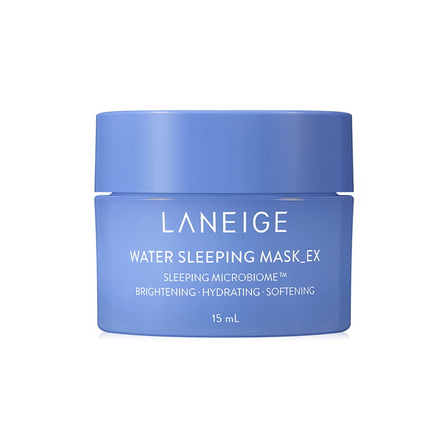 Laneige Water Sleeping Mask EX ขนาดทดลอง 15 ml. สลีปปิ้งมาส์กสูตรปรับปรุงใหม่ ช่วยฟื้นฟูความสมดุลของไมโครไบโอมที่สูญเสียไปขณะนอนหลับ ด้วยเทคโนโลยี Sleeping Micro Biome ช่วยเสริมสร้างความแข็งแรงเป็นเกราะป้องกันผิว เพื่อผิวเปล่งปลั่ง สดใส พร้อมคุณสมบัติใหม่