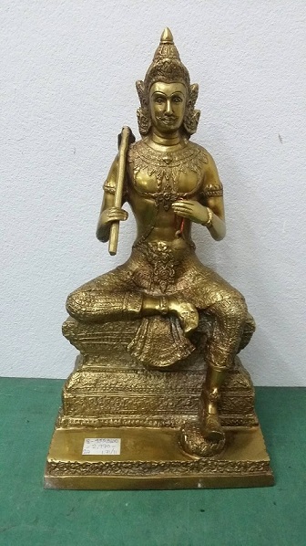 TP015 วิษณุกรรมนั่ง Brass Deva